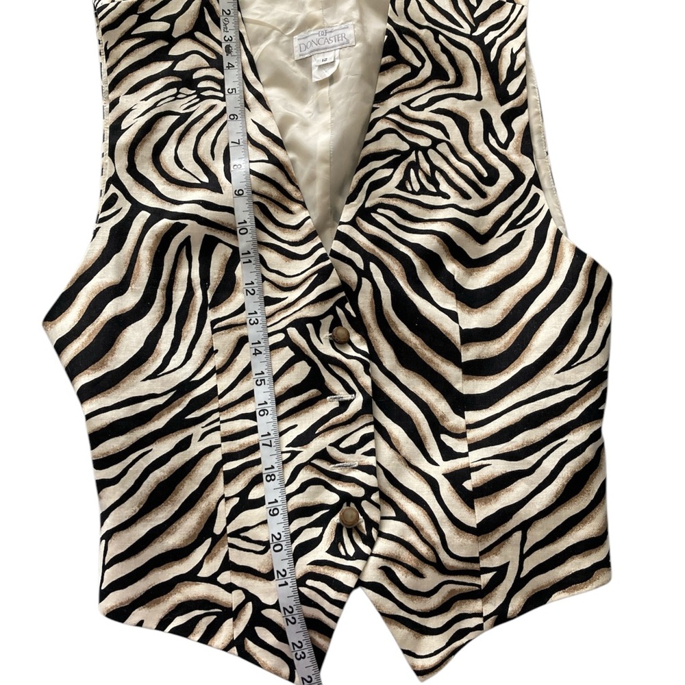 Doncaster Zebra Print Sleeveless Vest, Sz 12 - Picture 4 of 8